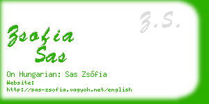 zsofia sas business card